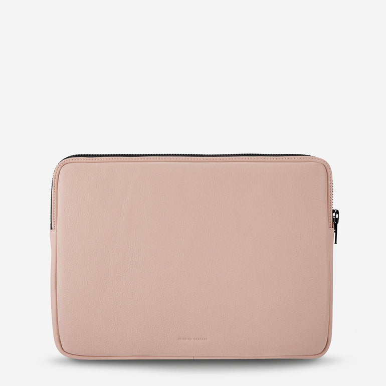 Status Anxiety Before I Leave Leather Laptop Case Dusty Pink
