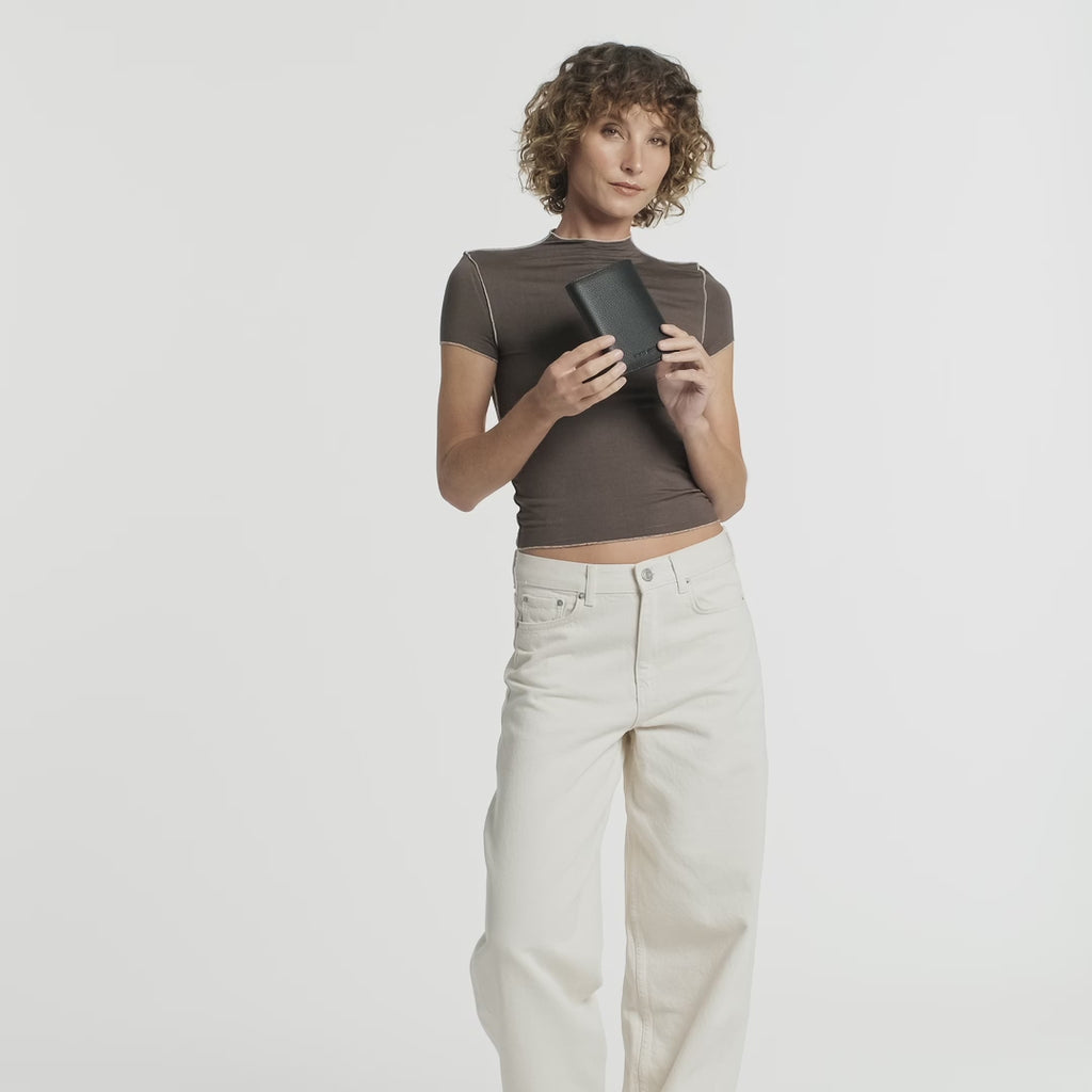 Status Anxiety In Transit Leather Passport Wallet Khaki