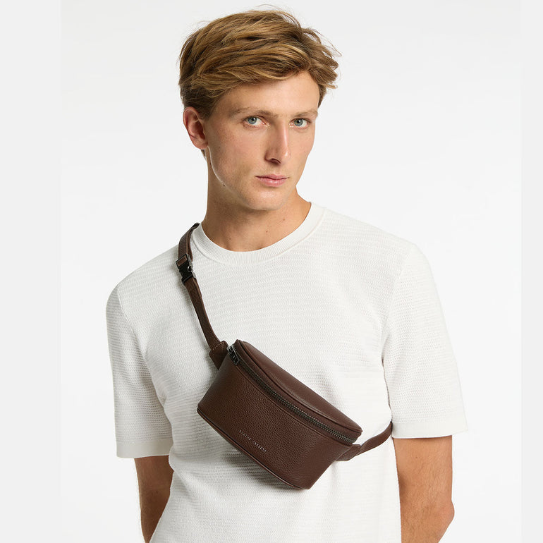Status Anxiety Best Lies Leather Cocoa Bum Bag For Men
