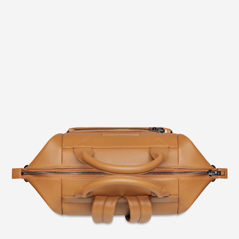 Status Anxiety Comes In Waves Leather Baby Bag Tan