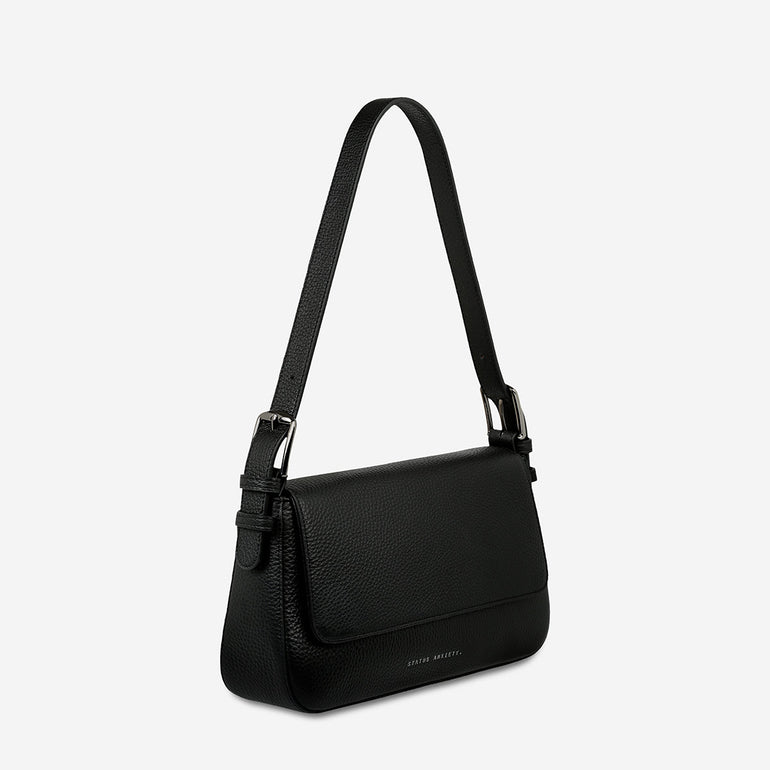 Status Anxiety Figure You Out Women's Leather Shoulder Bag Black