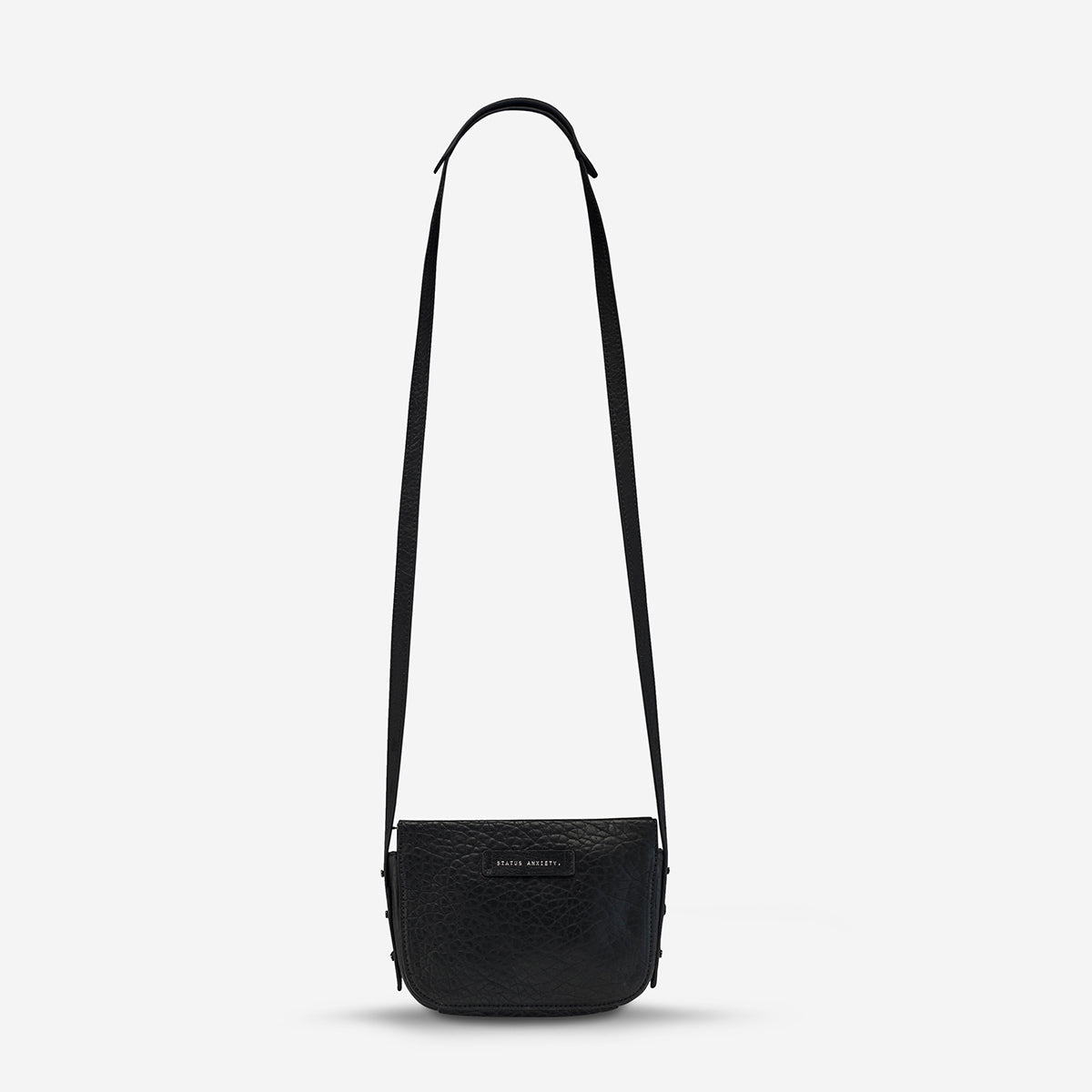 Status Anxiety In Her Command Women's Leather Crossbody Bag Black Bubble