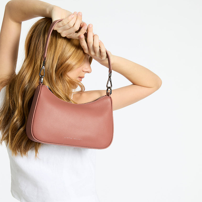 Status Anxiety Dusty Rose Short Leather Strap for Bags