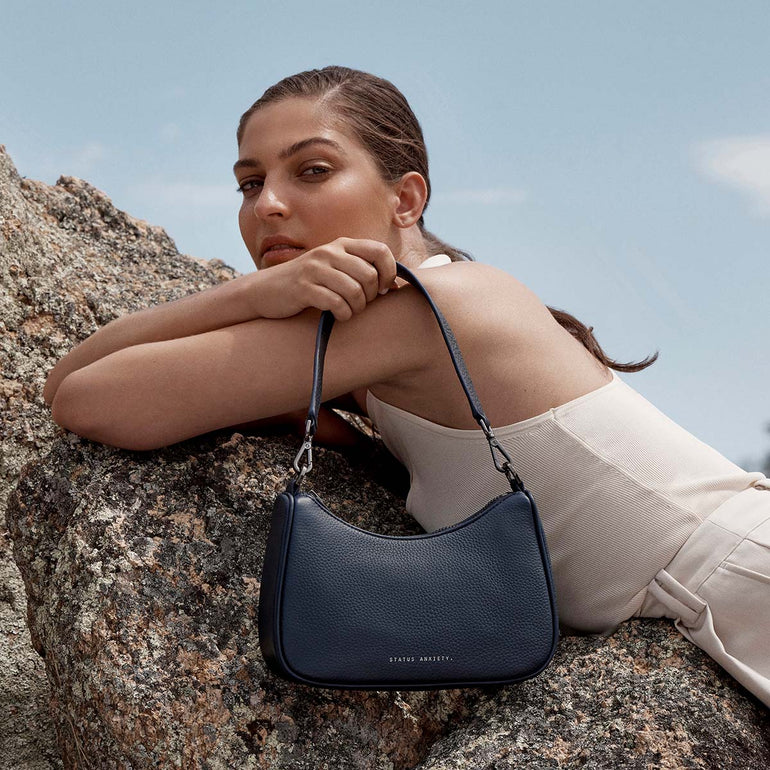 Status Anxiety Look Both Ways Handbag Midnight Blue