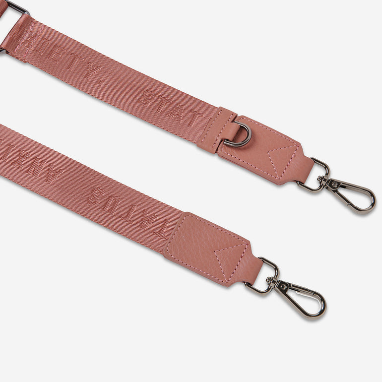 Status Anxiety Dusty Rose Thin Webbed Strap for Bags 