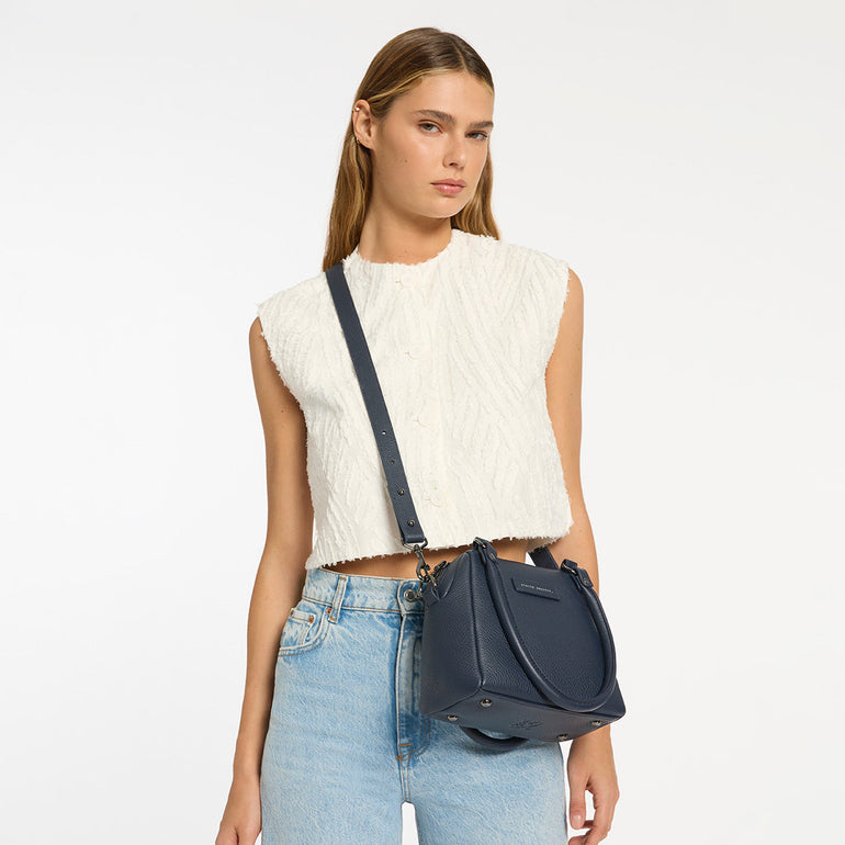 Status Anxiety Mini Mountains Women's Leather Handbag Midnight Blue