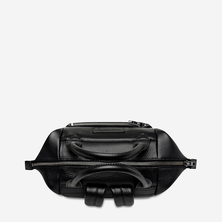 Status Anxiety Mini Waves Leather Backpack Black