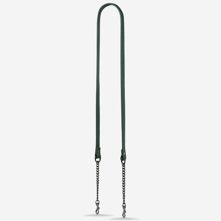 Status Anxiety Green Leather Strap with Chain for Bags