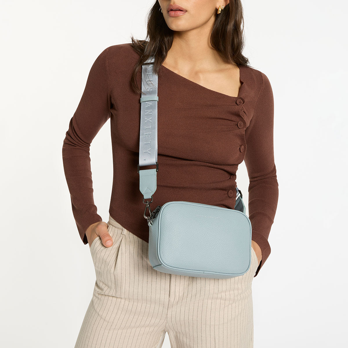 Status Anxiety Powder Blue Web Strap for Bags