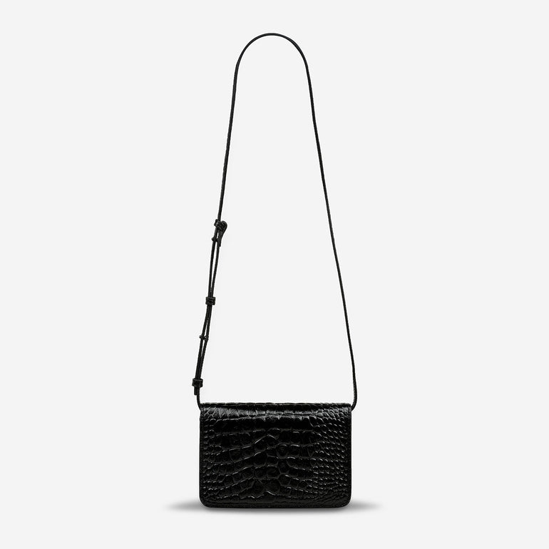 Status Anxiety She Burns Women's Leather Bag Black Croc