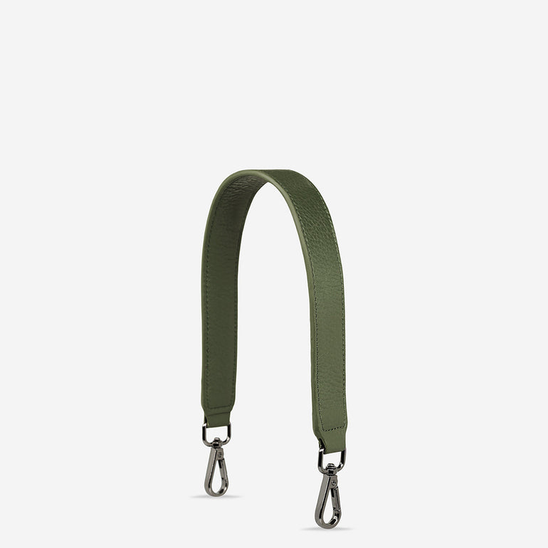 Status Anxiety Khaki Short Leather Strap for Bags