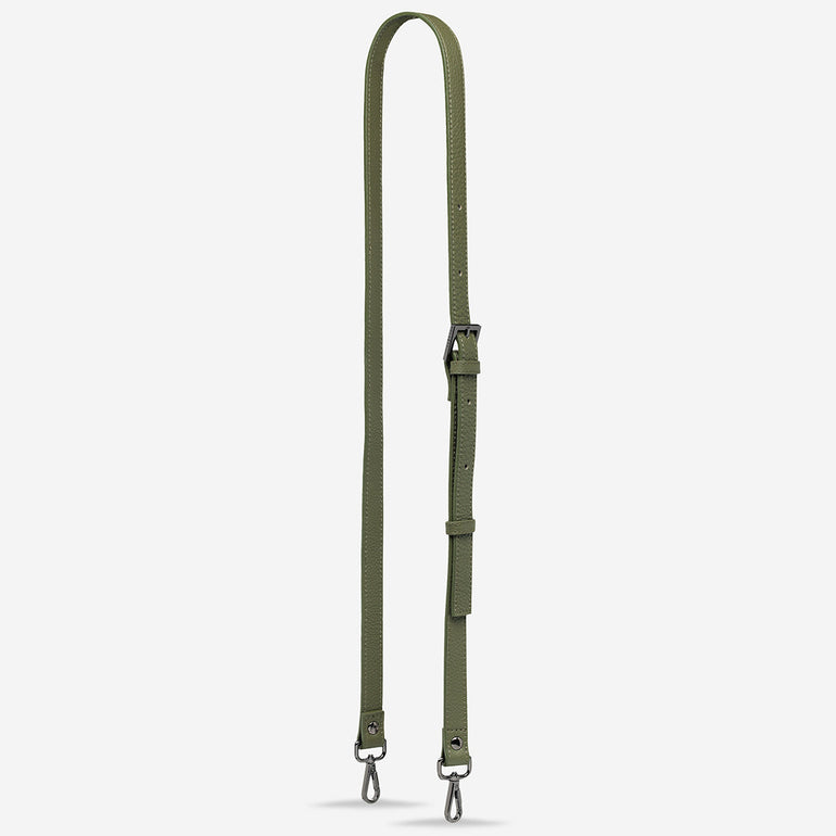 Status Anxiety Khaki Thin Leather Strap for Bags 