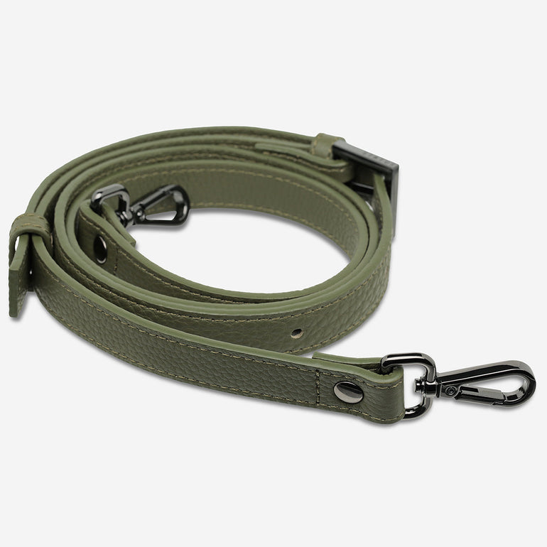 Status Anxiety Khaki Thin Leather Strap for Bags 