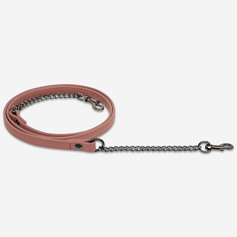 Status Anxiety Dusty Rose Leather Strap with Chain for Bags