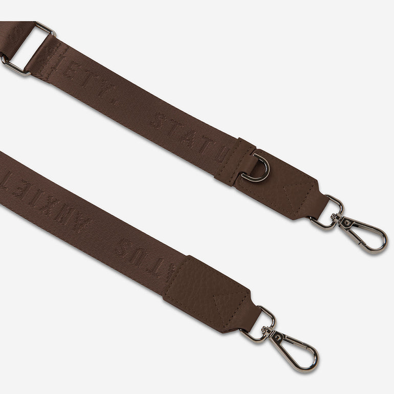 Status Anxiety Cocoa Thin Web Strap for Bags
