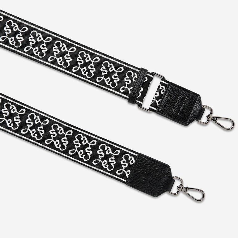 Status Anxiety Black Jacquard Strap for Bags