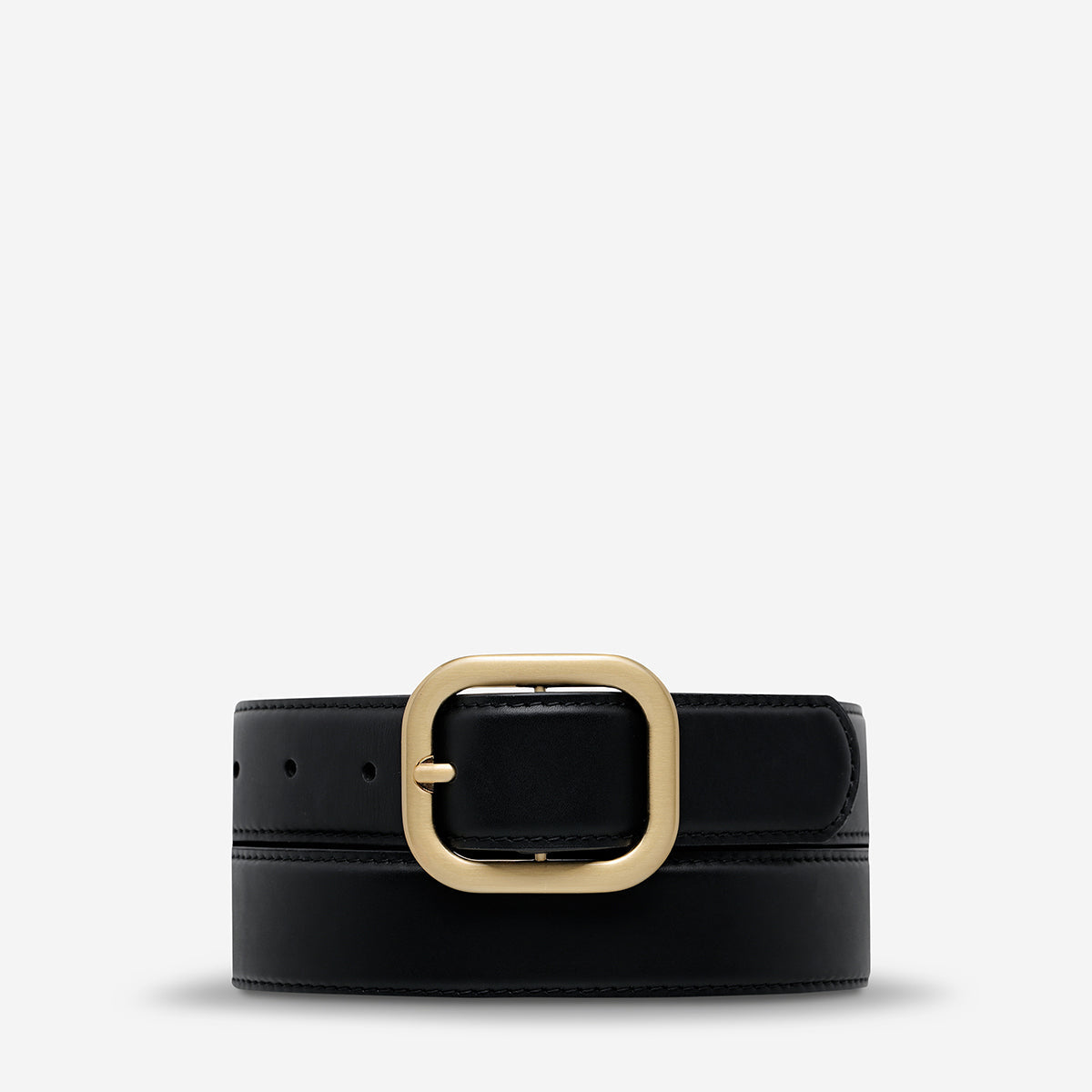 Falling Quiet Belt - Black Nappa/Gold