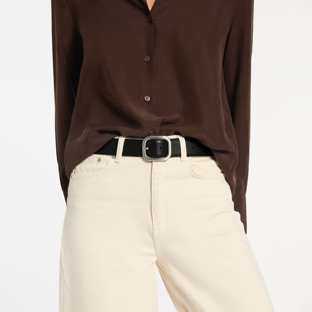 Falling Quiet Belt - Black Nappa/Silver