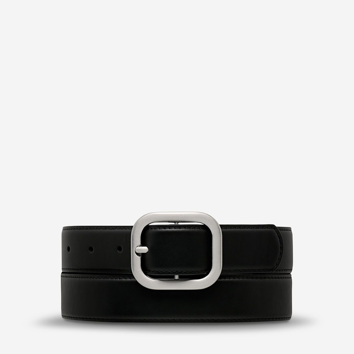 Falling Quiet Belt - Black Nappa/Silver