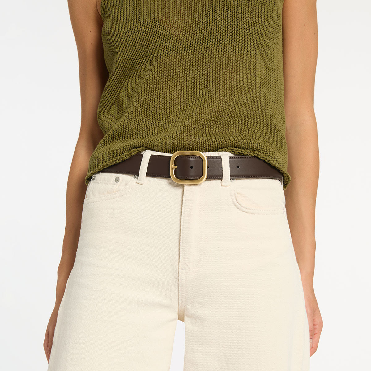 Falling Quiet Belt - Choc Nappa/Gold