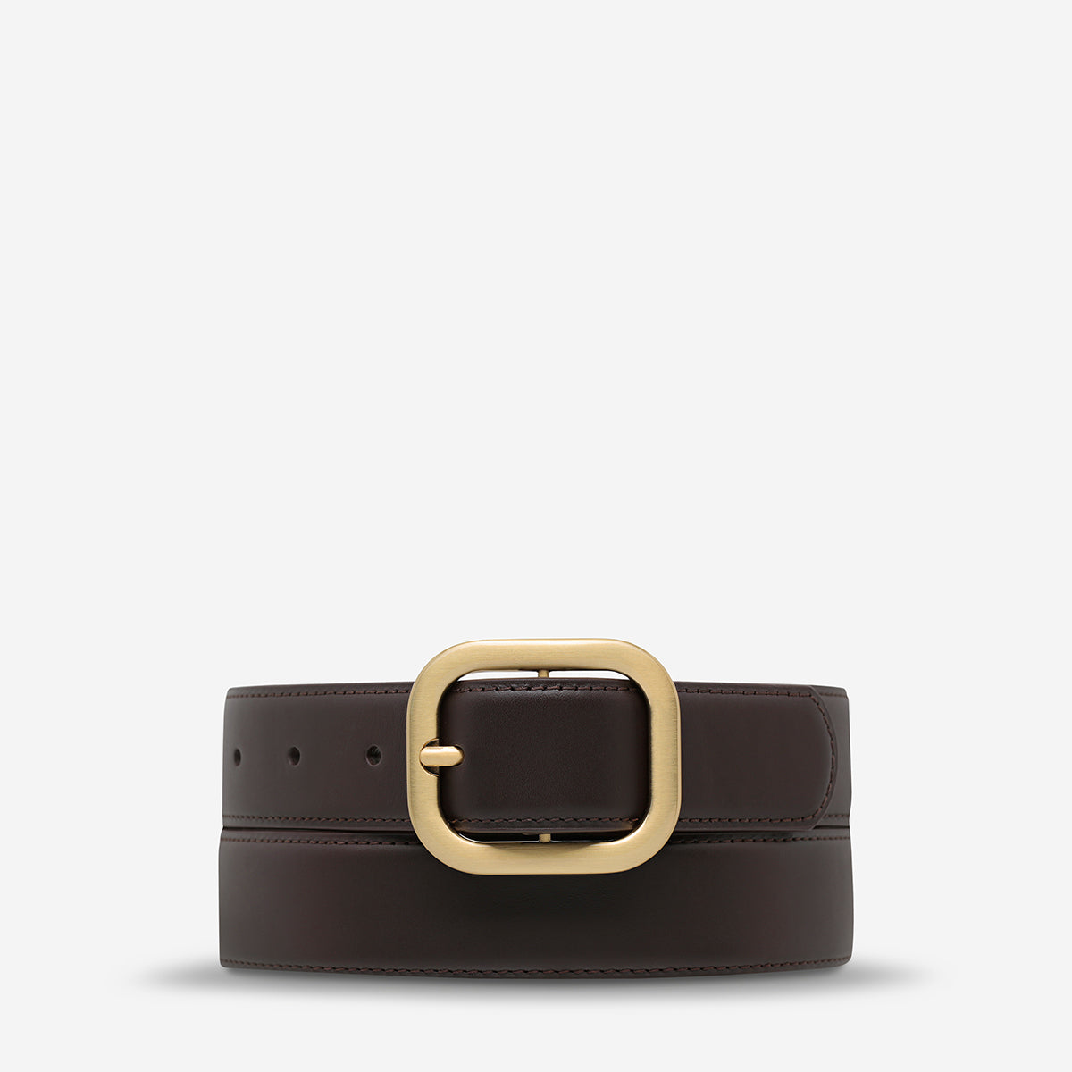 Falling Quiet Belt - Choc Nappa/Gold