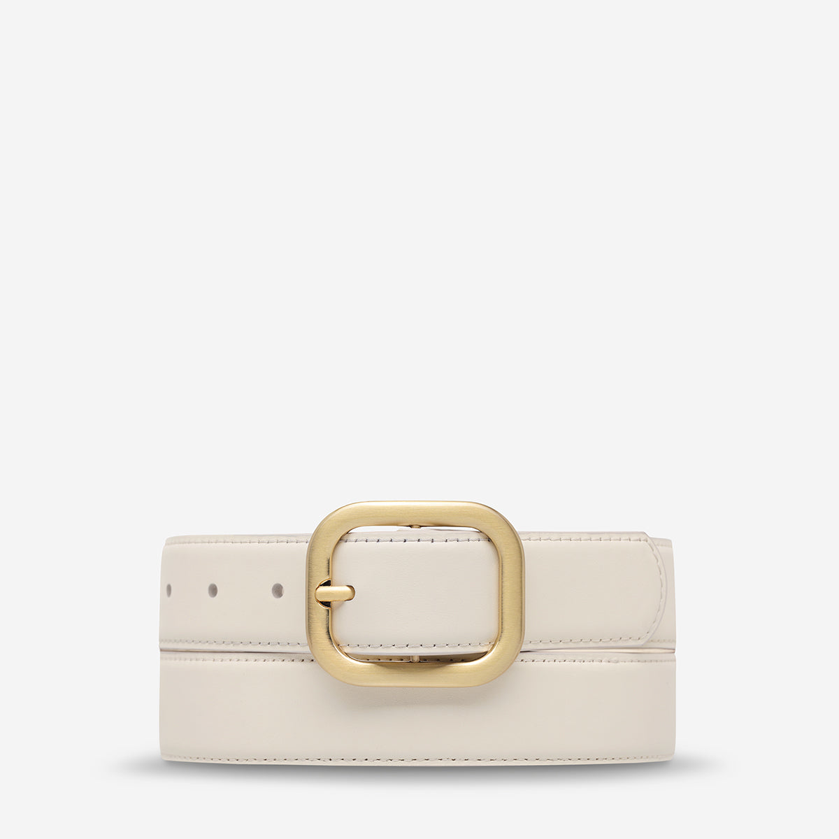 Falling Quiet Belt - Ivory Nappa/Gold