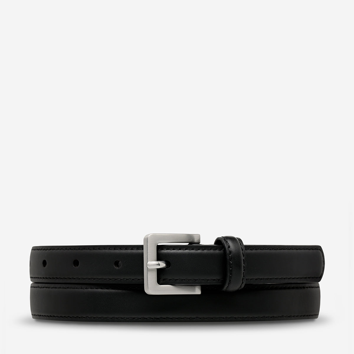 In Your Eyes Belt - Black Nappa/Silver