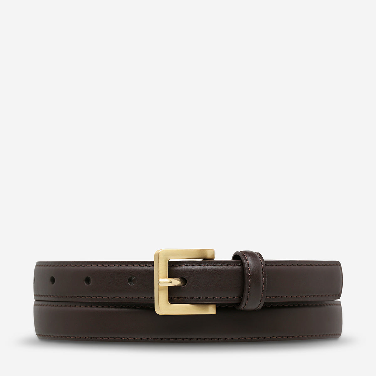 In Your Eyes Belt - Choc Nappa/Gold