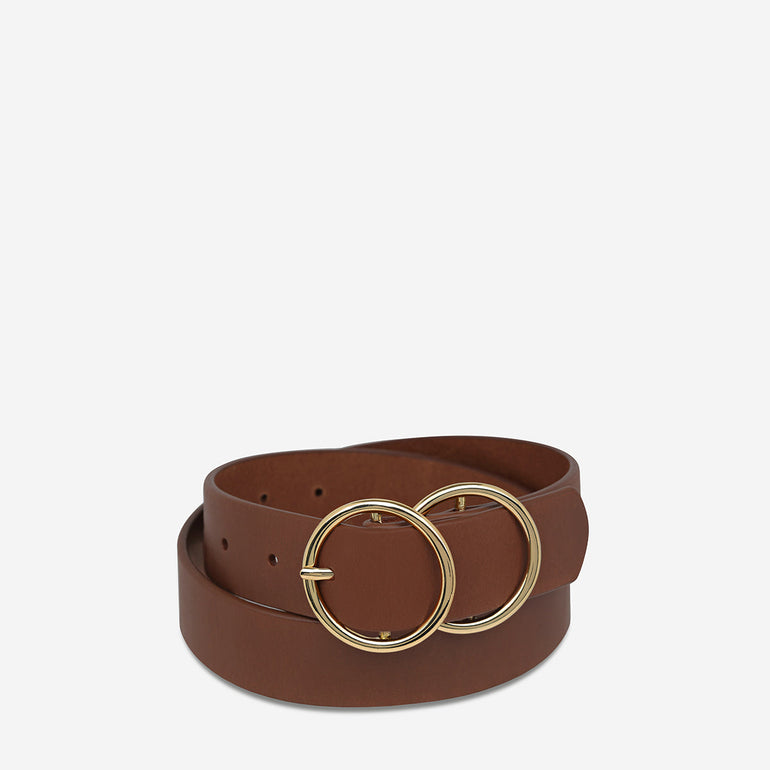 Status Anxiety Mislaid Women's Leather Belt Tan / Gold