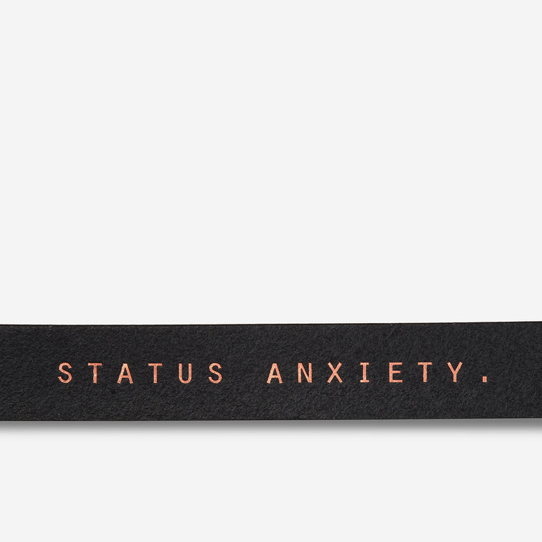 Status Anxiety Natural Corruption Men's Leather Belt Black