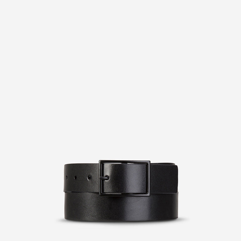 Status Anxiety Natural Corruption Men's Leather Belt Black