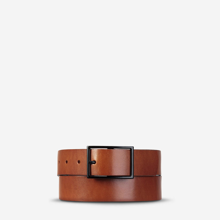 Status Anxiety Natural Corruption Men's Leather Belt Tan