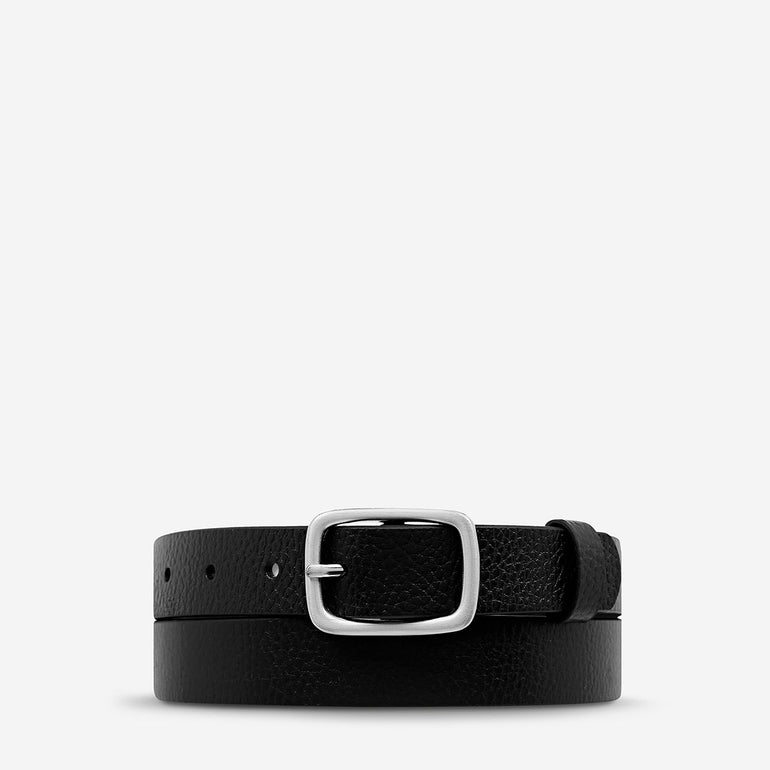 Status Anxiety Nobody's Fault Women's Leather Belt Black/Silver
