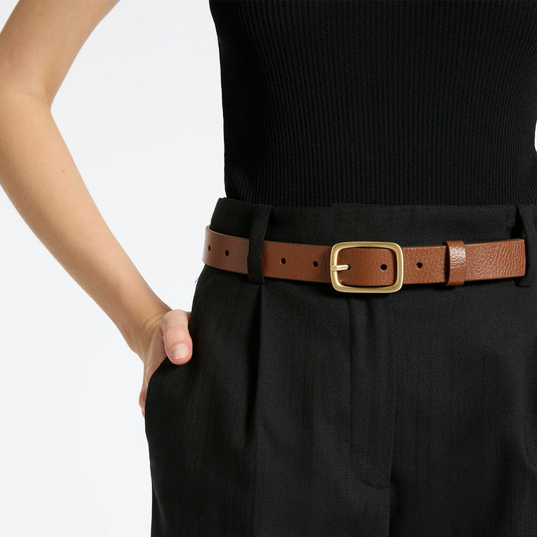 Status Anxiety Nobody's Fault Women's Leather Belt Tan/Gold
