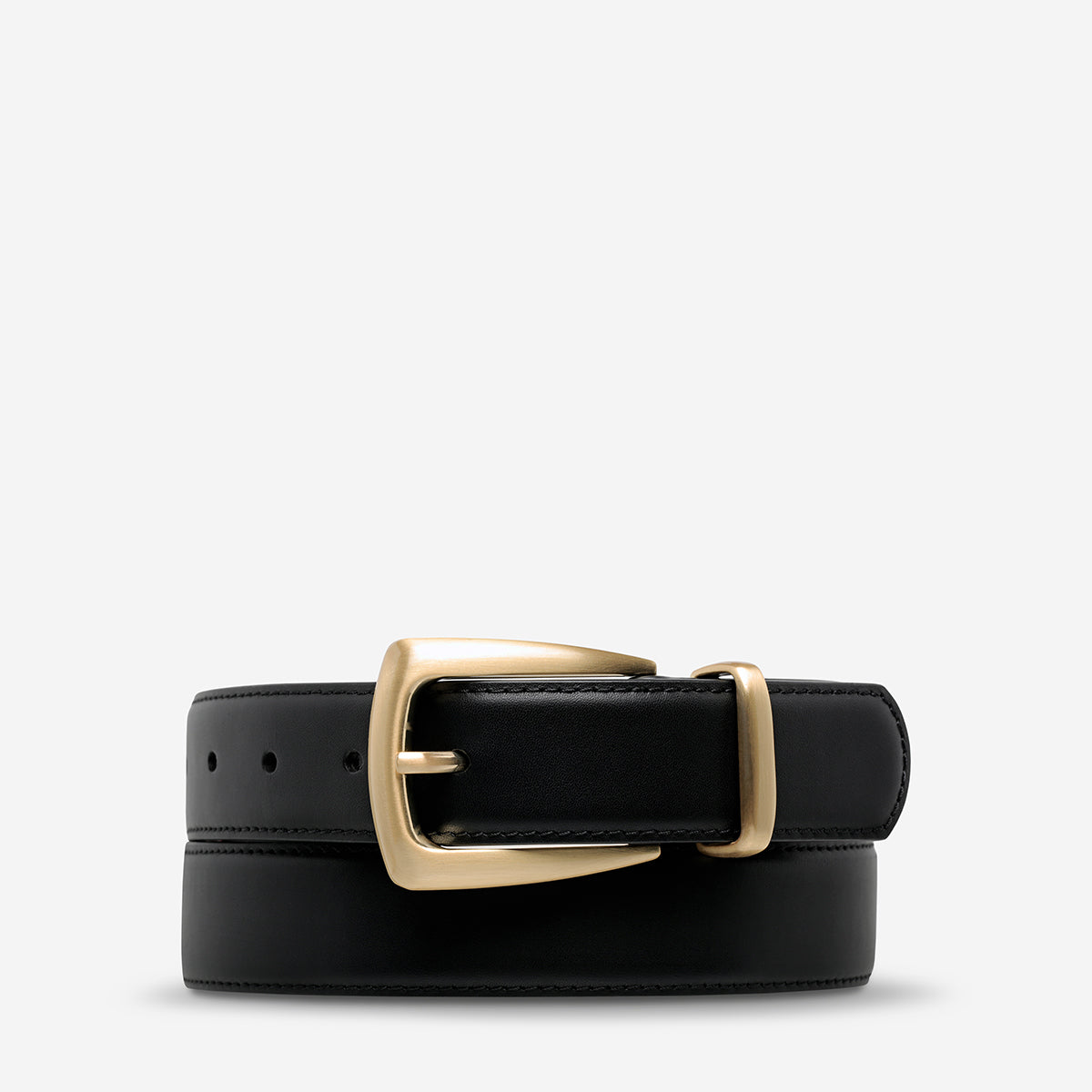 Some Time Later Belt - Black Nappa/Gold