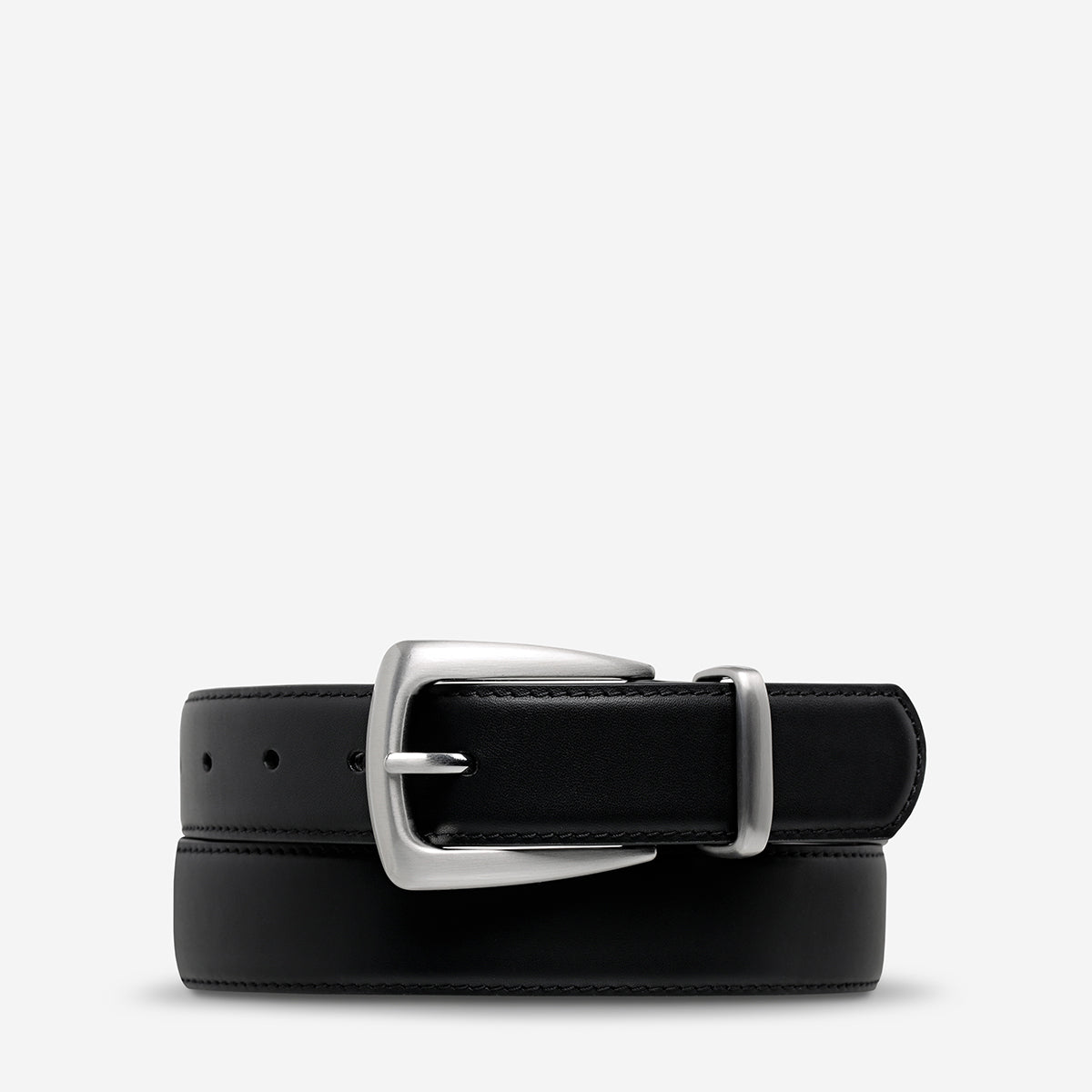 Some Time Later Belt - Black Nappa/Silver