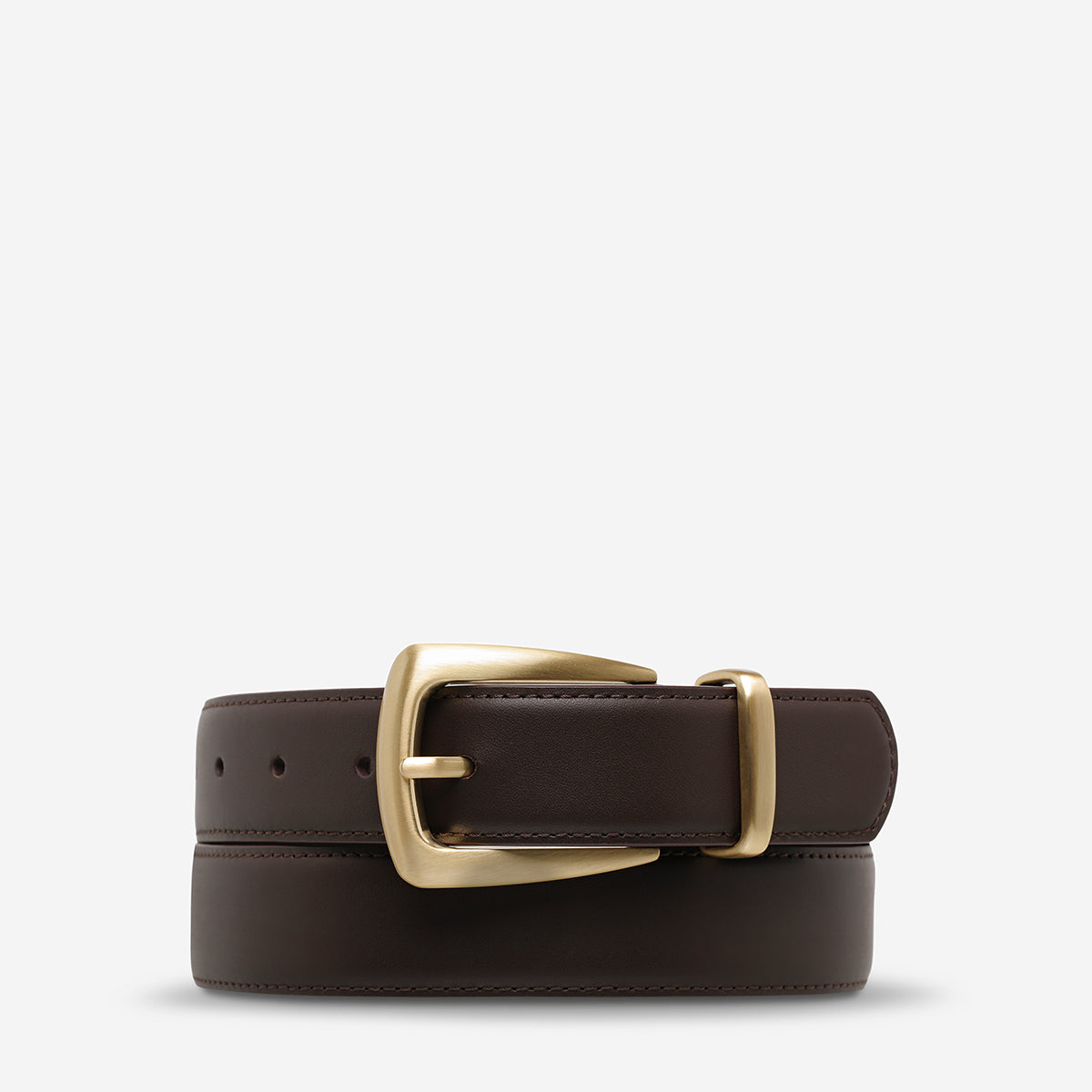 Some Time Later Belt - Choc Nappa/Gold