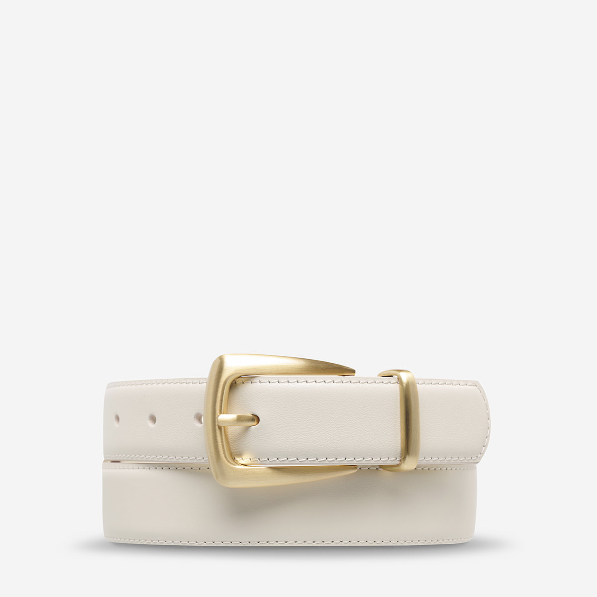 Some Time Later Belt - Ivory Nappa/Gold