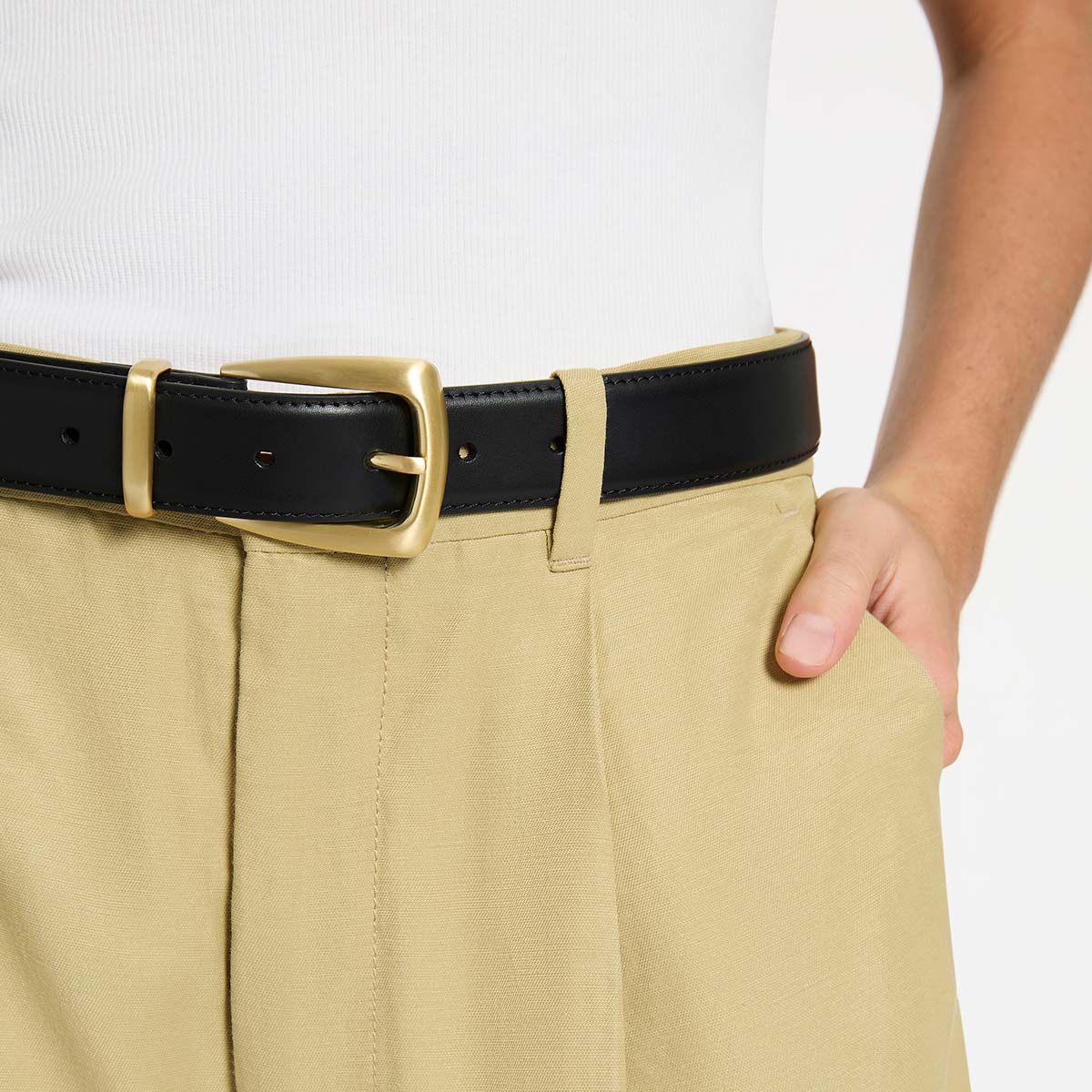Some Time Later Belt - Black Nappa/Gold