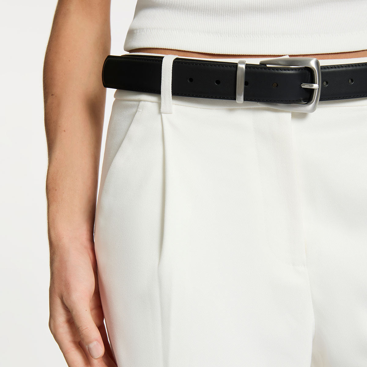 Some Time Later Belt - Black Nappa/Silver