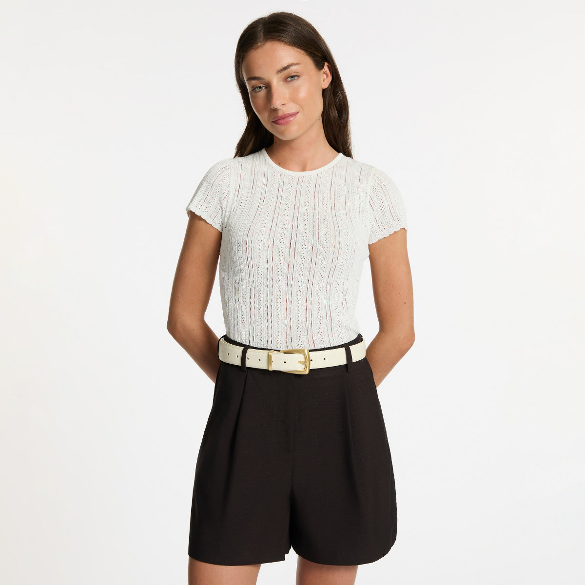 Some Time Later Belt - Ivory Nappa/Gold
