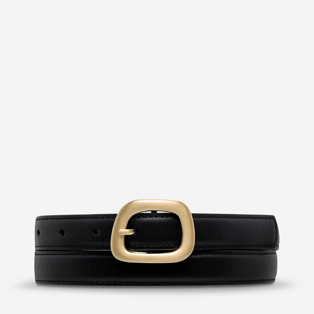 Where It Leads Belt - Black Nappa/Gold