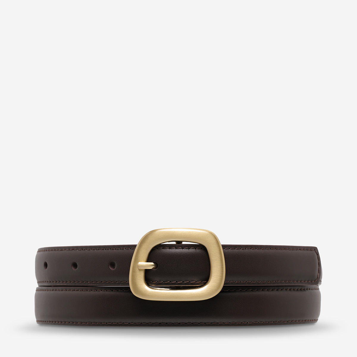 Where It Leads Belt - Choc Nappa/Gold