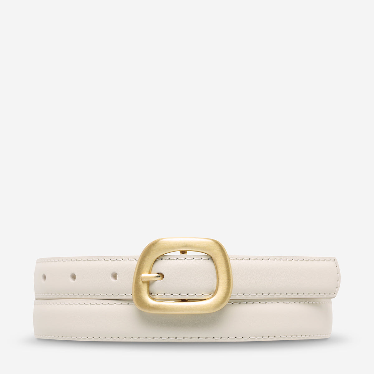Where It Leads Belt - Ivory Nappa/Gold