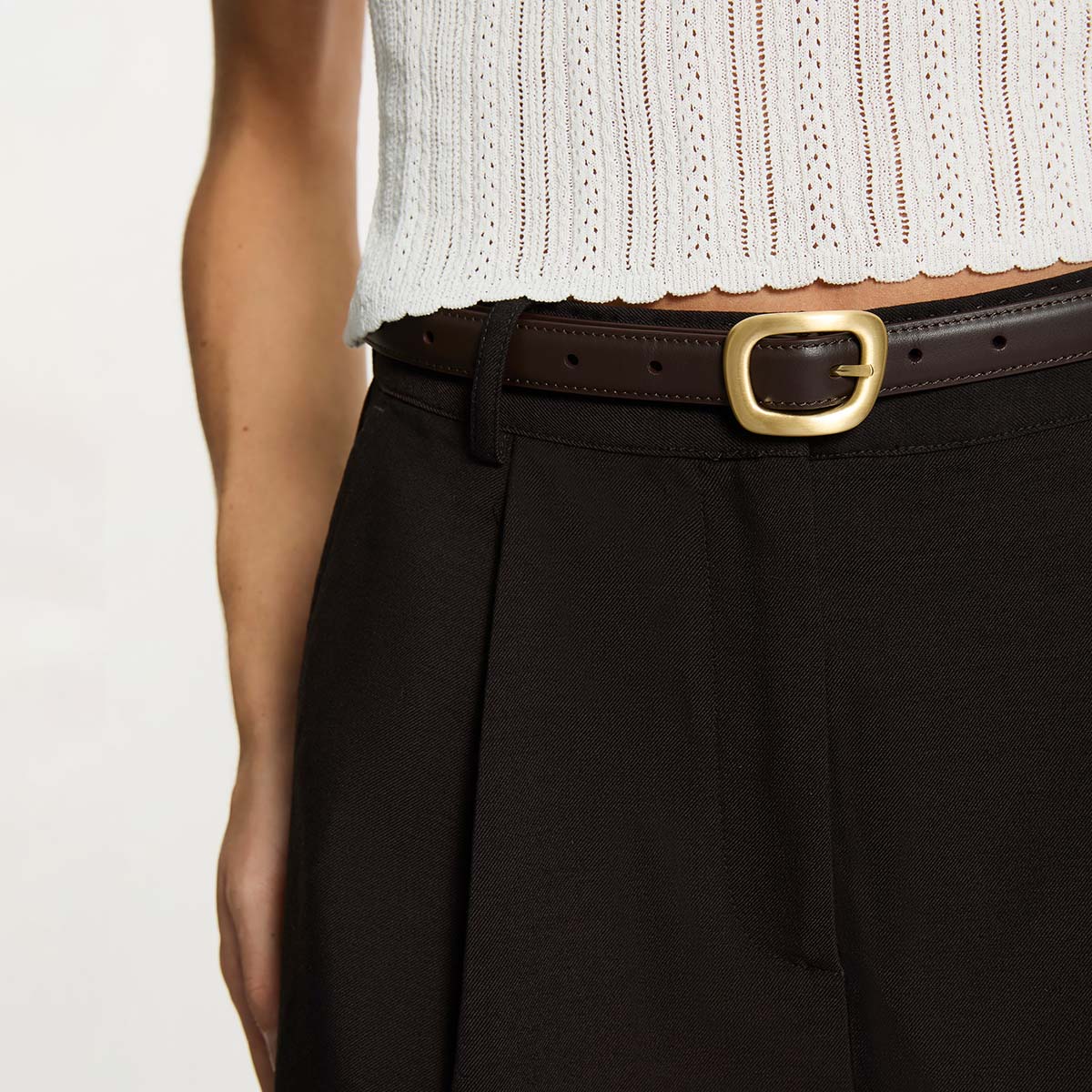 Where It Leads Belt - Choc Nappa/Gold