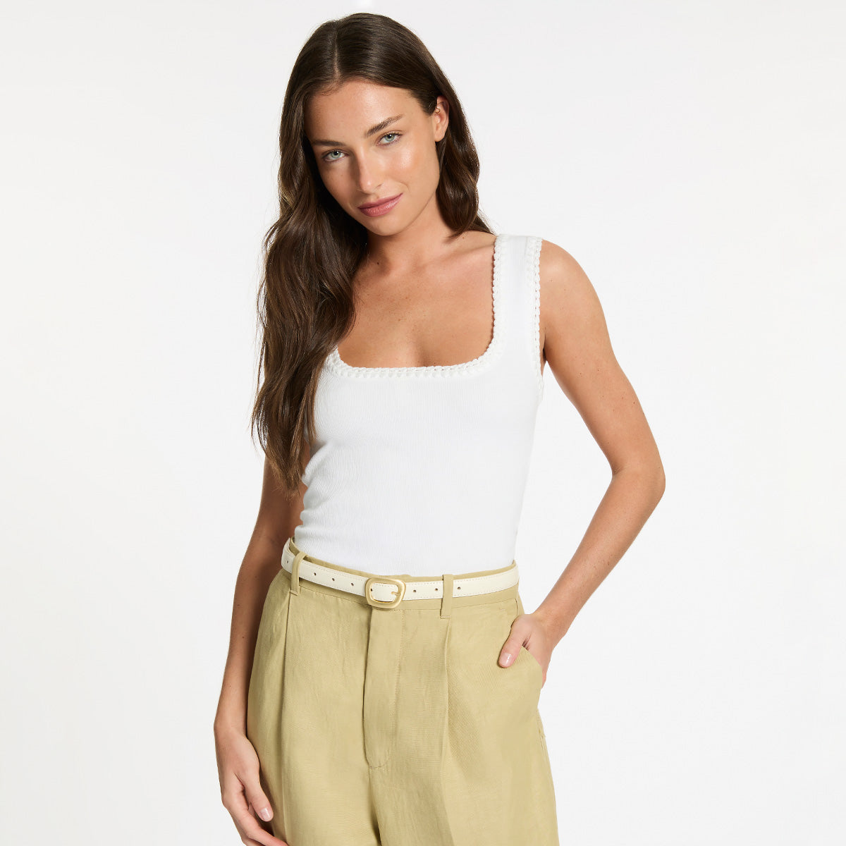 Where It Leads Belt - Ivory Nappa/Gold