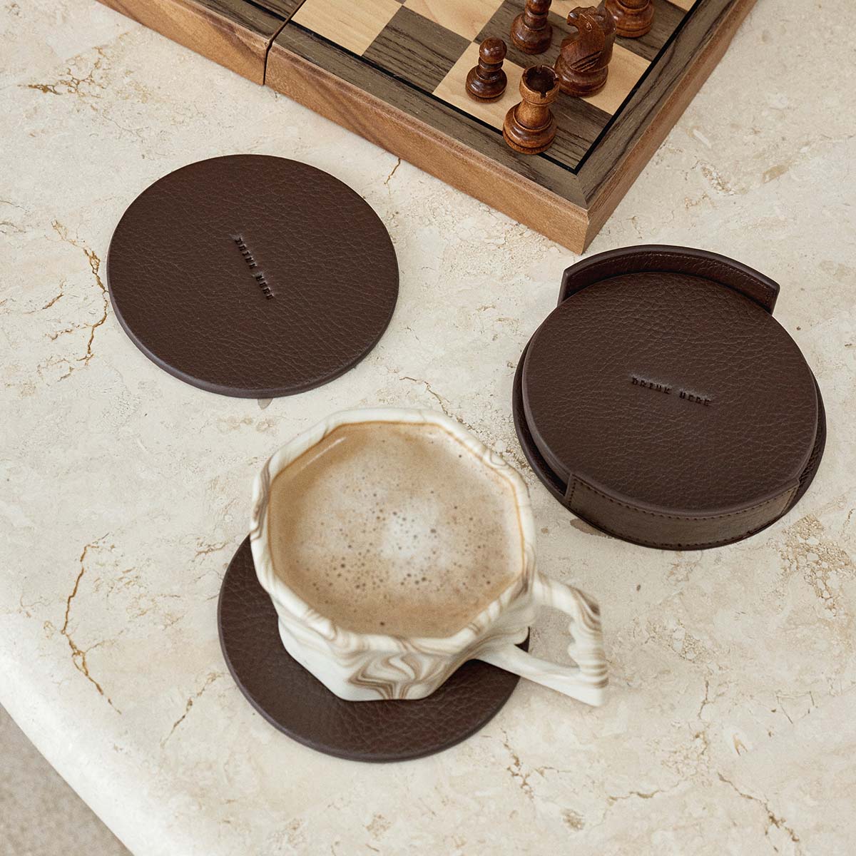 Home To You Coaster Set - Cocoa