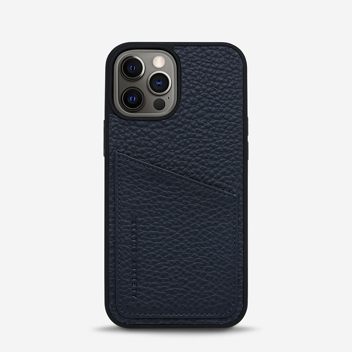 Status Anxiety Who's Who Leather iPhone Cases Navy Blue