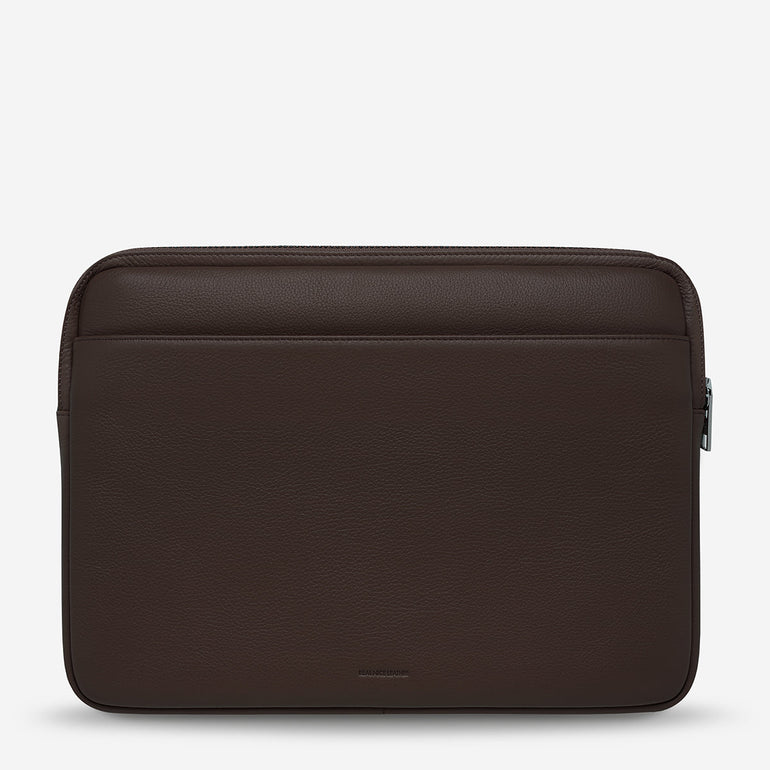 Status Anxiety Before I Leave Leather Laptop Case Cocoa