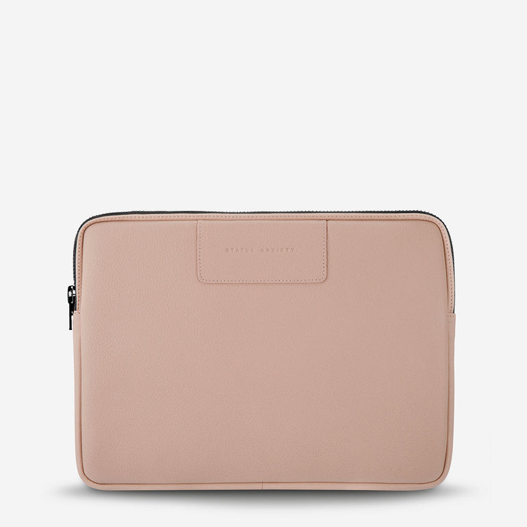 Status Anxiety Before I Leave Leather Laptop Case Dusty Pink